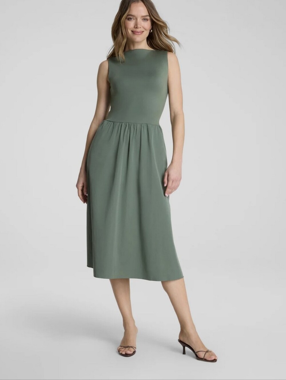 NWT SPANXsmooth®Jersey High Neck Sleeveless Midi Dress
